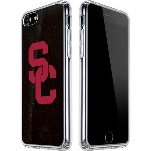 University of Southern California USC Black Distressed iPhone SE (2nd & 3rd Gen) Clear Case