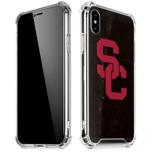 University of Southern California USC Black Distressed iPhone XS Max Clear Case