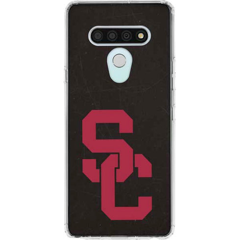 University of Southern California USC Black Distressed LG Stylo 6 Clear Case
