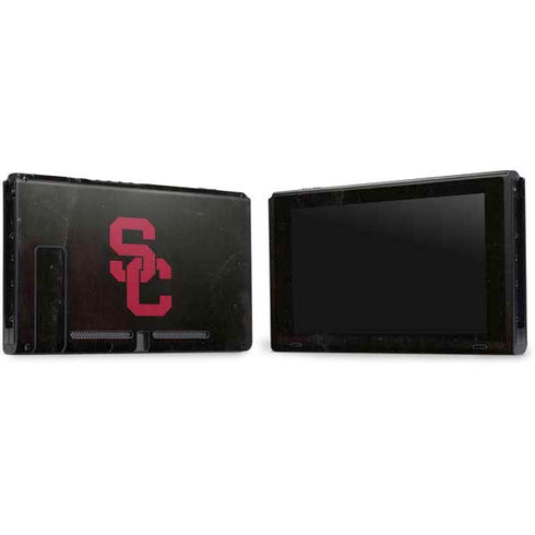 University of Southern California USC Black Distressed Nintendo Switch Bundle Skin