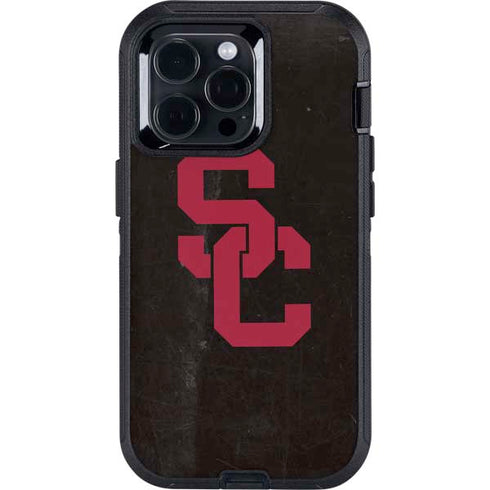 University of Southern California USC Black Distressed Otterbox Defender iPhone Skin