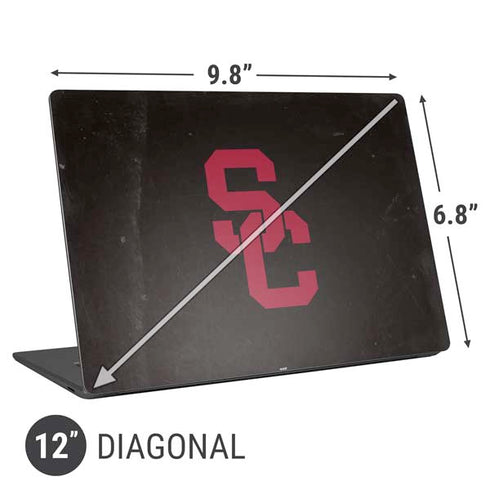 University of Southern California USC Black Distressed Universal Laptop 12in (9.8 x 6.8in) Skin
