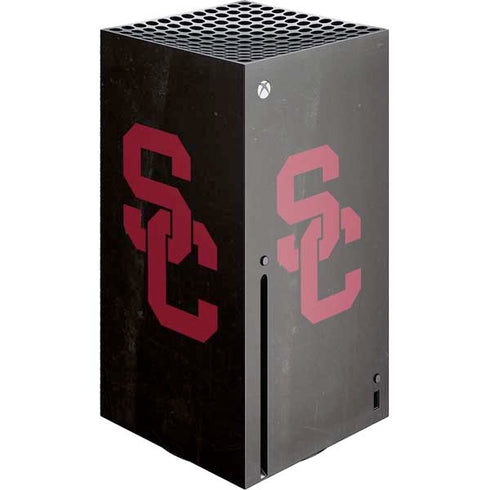 University of Southern California USC Black Distressed Xbox Series X Console Skin
