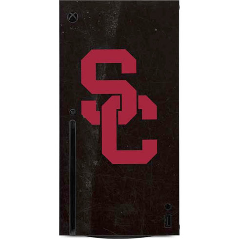 University of Southern California USC Black Distressed Xbox Series X Console Skin