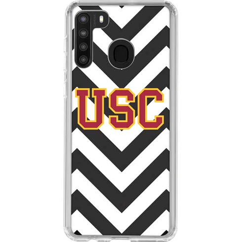 University of Southern California USC Chevron Galaxy A21 Clear Case