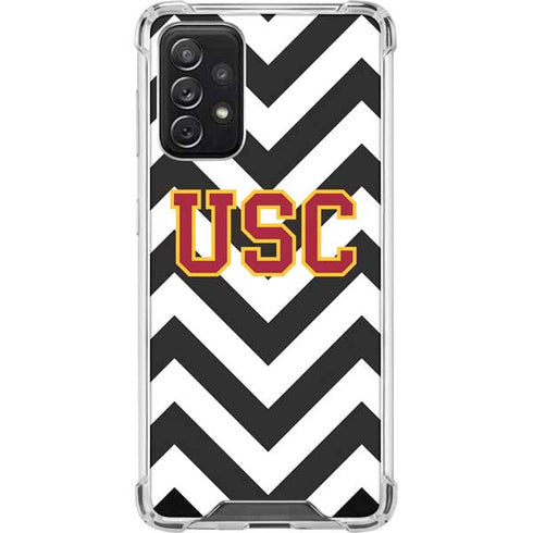 University of Southern California USC Chevron Galaxy A72 5G Clear Case