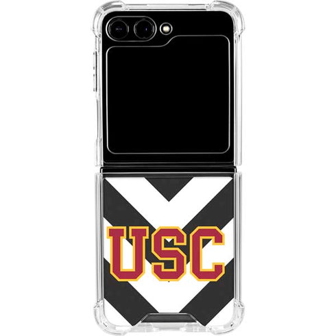 University of Southern California USC Chevron Galaxy Z Flip5 5G Clear Case