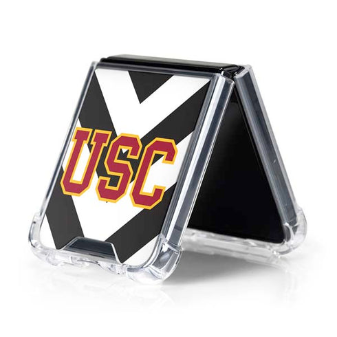 University of Southern California USC Chevron Galaxy Z Flip5 5G Clear Case