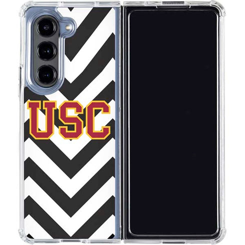 University of Southern California USC Chevron Galaxy Z Fold5 5G Clear Case