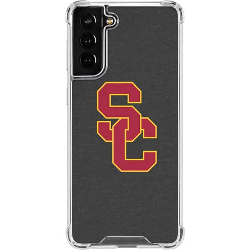 University of Southern California USC Dark Grey Logo Galaxy S21 FE Clear Case