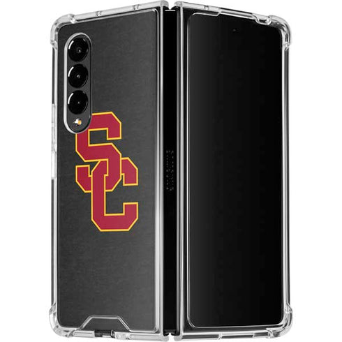 University of Southern California USC Dark Grey Logo Galaxy Z Fold4 5G Clear Case
