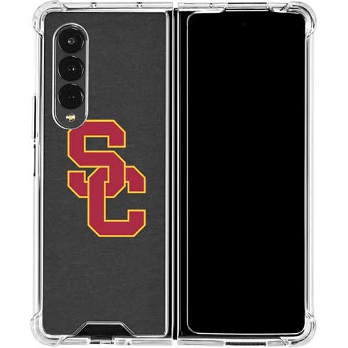 University of Southern California USC Dark Grey Logo Galaxy Z Fold4 5G Clear Case