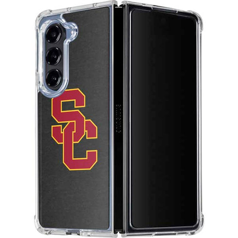 University of Southern California USC Dark Grey Logo Galaxy Z Fold5 5G Clear Case