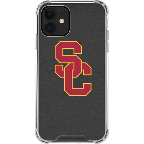 University of Southern California USC Dark Grey Logo iPhone 12 Clear Case
