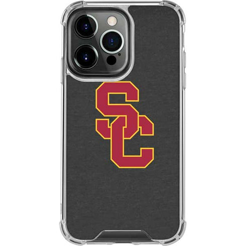 University of Southern California USC Dark Grey Logo iPhone 15 Pro Clear Case