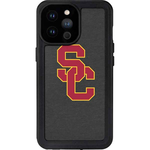 University of Southern California USC Dark Grey Logo iPhone 14 Pro Max Waterproof Case