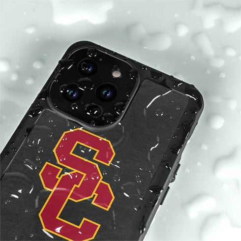 University of Southern California USC Dark Grey Logo iPhone 14 Pro Max Waterproof Case