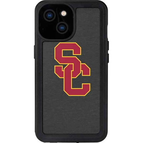 University of Southern California USC Dark Grey Logo iPhone 15 Waterproof Case