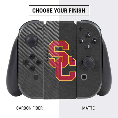 University of Southern California USC Dark Grey Logo Nintendo Switch Bundle Skin