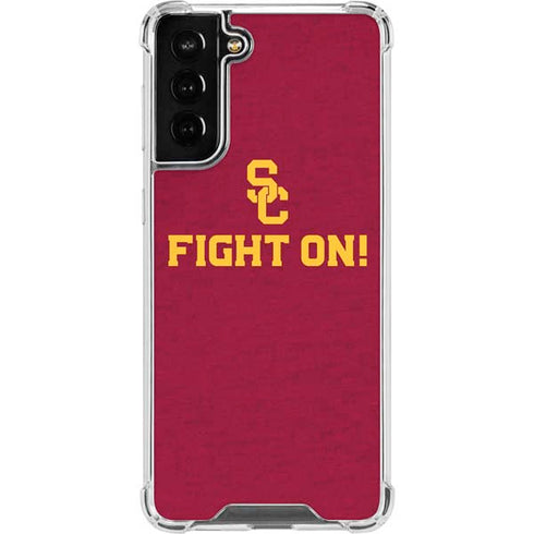University of Southern California USC Fight On Galaxy S21 FE Clear Case