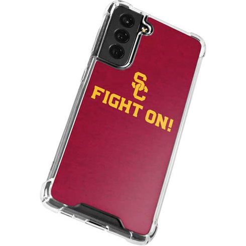 University of Southern California USC Fight On Galaxy S21 FE Clear Case