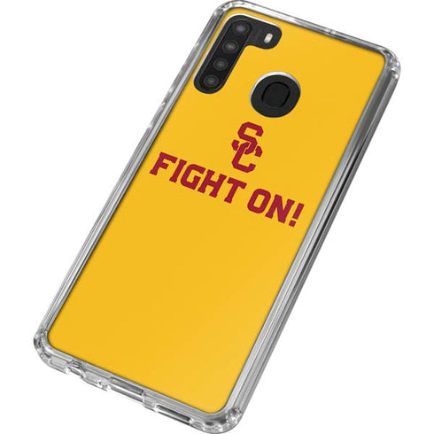 University of Southern California USC Fight On Gold Galaxy A21 Clear Case