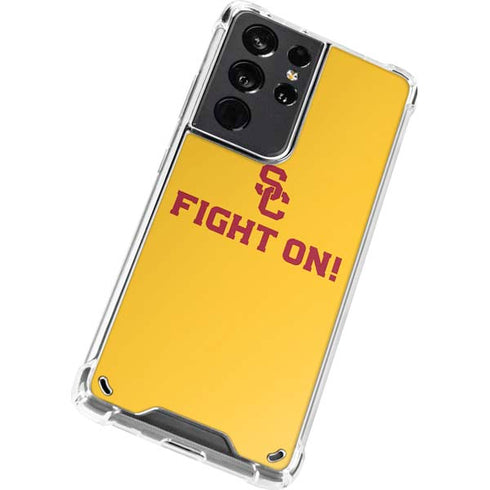University of Southern California USC Fight On Gold Galaxy S21 Ultra 5G Clear Case