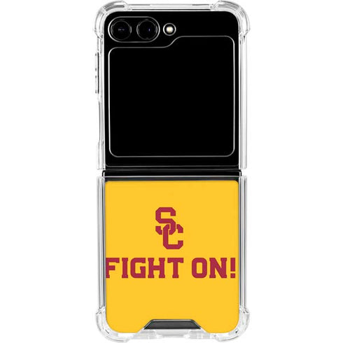 University of Southern California USC Fight On Gold Galaxy Z Flip5 5G Clear Case