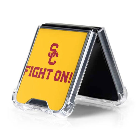 University of Southern California USC Fight On Gold Galaxy Z Flip5 5G Clear Case