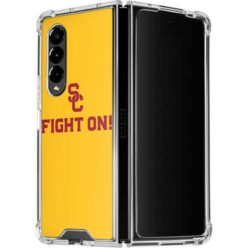 University of Southern California USC Fight On Gold Galaxy Z Fold4 5G Clear Case