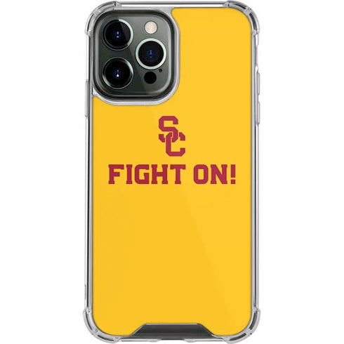 University of Southern California USC Fight On Gold iPhone 14 Pro Max Clear Case