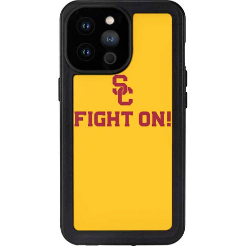 University of Southern California USC Fight On Gold iPhone 14 Pro Max Waterproof Case