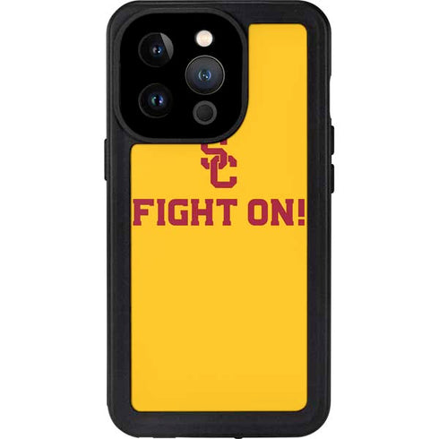 University of Southern California USC Fight On Gold iPhone 14 Pro Waterproof Case