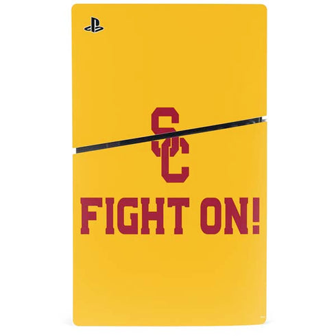 University of Southern California USC Fight On Gold PS5 Slim Disk Bundle Skin