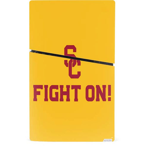 University of Southern California USC Fight On Gold PS5 Slim Digital Edition Bundle Skin