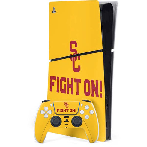 University of Southern California USC Fight On Gold PS5 Slim Digital Edition Console Skin