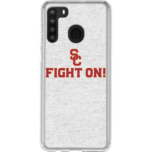 University of Southern California USC Fight On Grey Galaxy A21 Clear Case