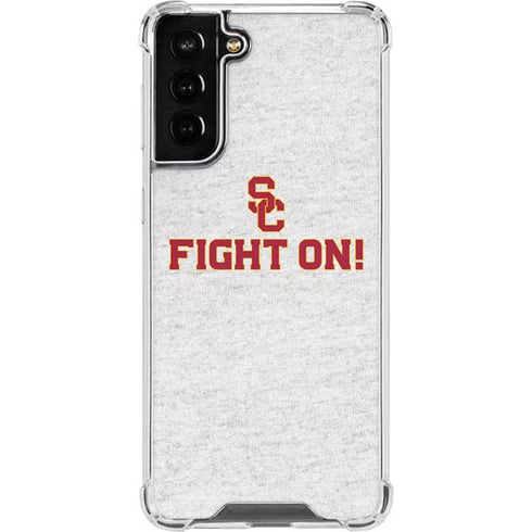 University of Southern California USC Fight On Grey Galaxy S21 FE Clear Case
