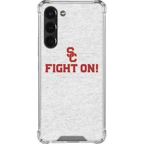 University of Southern California USC Fight On Grey Galaxy S23 Plus Clear Case
