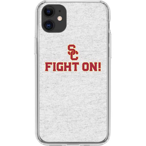 University of Southern California USC Fight On Grey iPhone 11 Clear Case