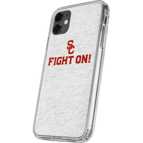 University of Southern California USC Fight On Grey iPhone 11 Clear Case