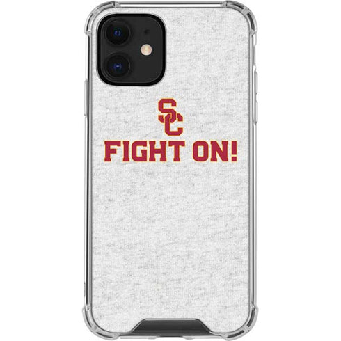 University of Southern California USC Fight On Grey iPhone 12 Clear Case