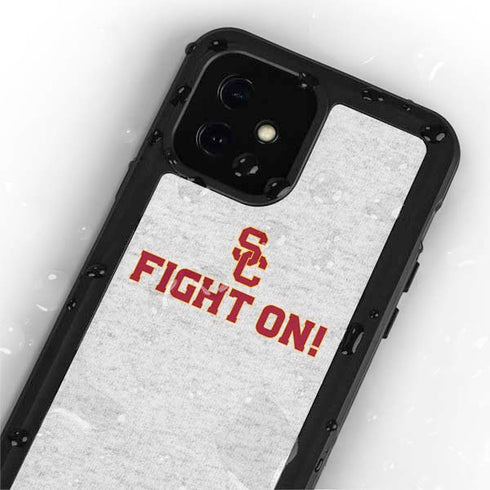 University of Southern California USC Fight On Grey iPhone 12 Waterproof Case