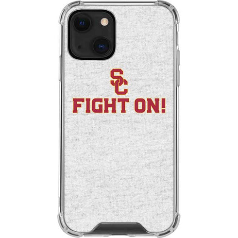 University of Southern California USC Fight On Grey iPhone 14 Clear Case