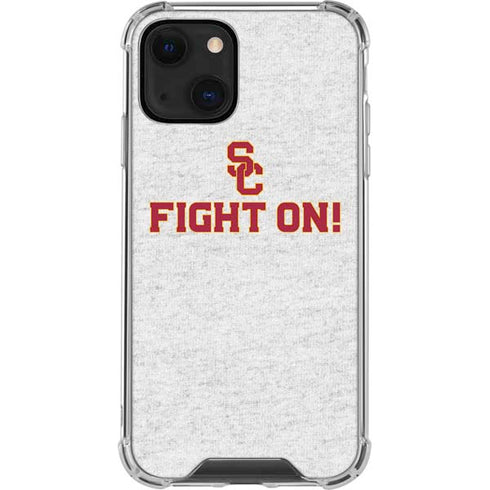University of Southern California USC Fight On Grey iPhone 14 Plus Clear Case