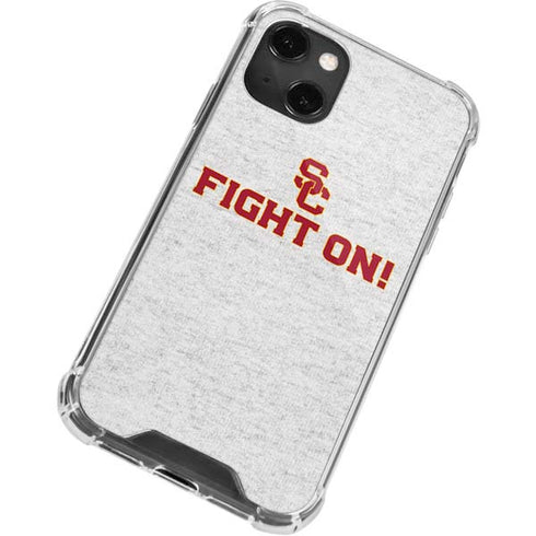 University of Southern California USC Fight On Grey iPhone 14 Plus Clear Case