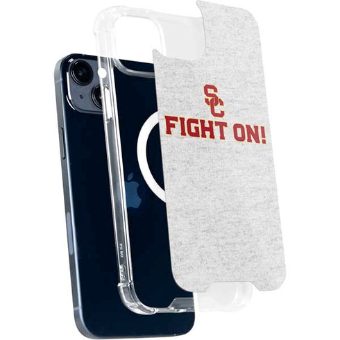 University of Southern California USC Fight On Grey iPhone 15 Plus MagSafe Case