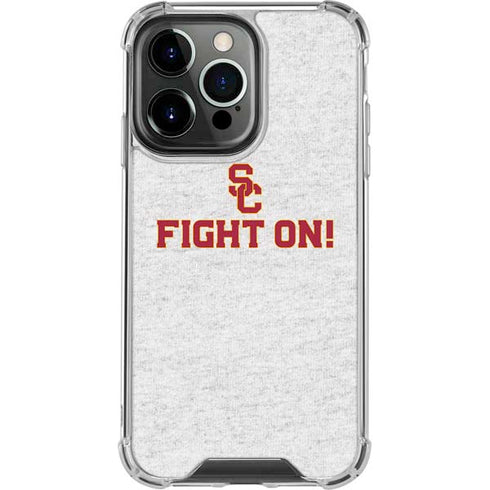 University of Southern California USC Fight On Grey iPhone 14 Pro Clear Case
