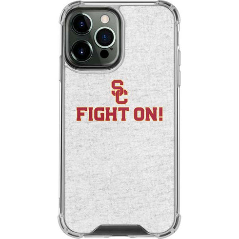 University of Southern California USC Fight On Grey iPhone 14 Pro Max Clear Case