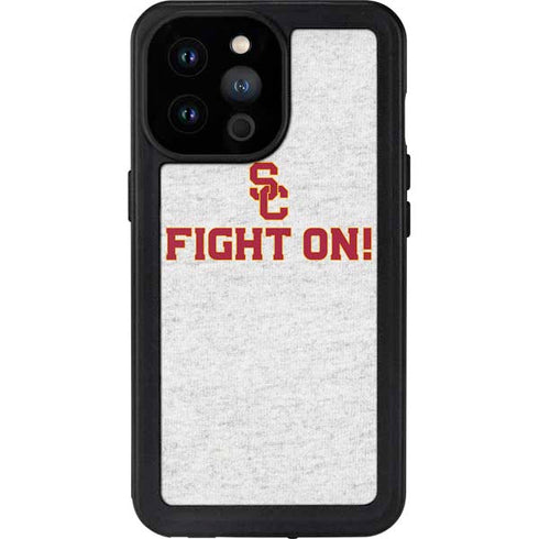 University of Southern California USC Fight On Grey iPhone 14 Pro Max Waterproof Case
